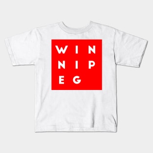 Winnipeg | Red square, white letters | Canada Kids T-Shirt